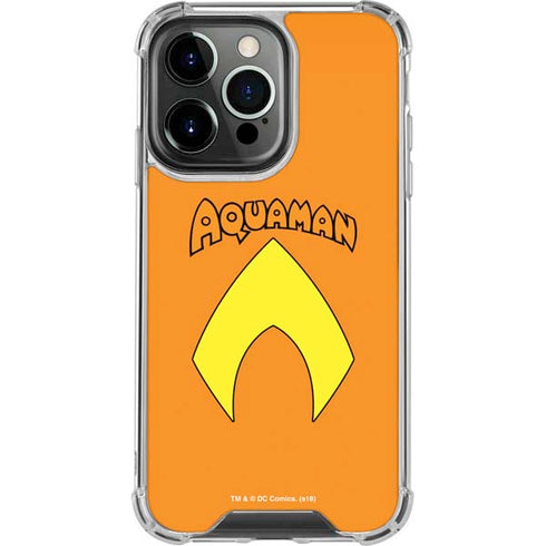 DC Comics Aquaman Classic Logo iPhone 14 Pro Clear Case